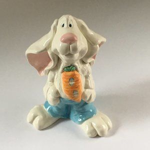 Ceramic painted Rabbit Easter Bunny with carrot